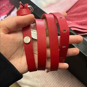 Vibrant Red Leather Belt